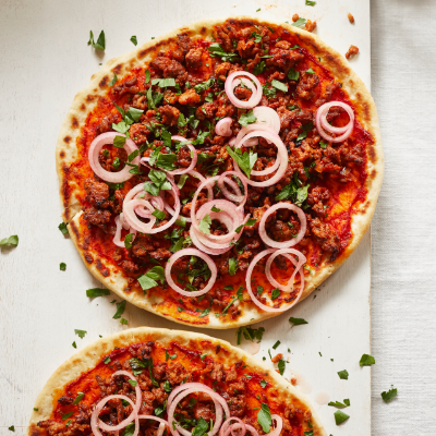spiced-lamb-flatbreads-with-quick-pickled-shallots