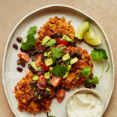 sweet-potato-fritters-with-black-bean-salsa