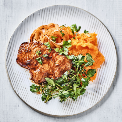 smoked-paprika-lime-pork-with-butternut-mash-and-watercress