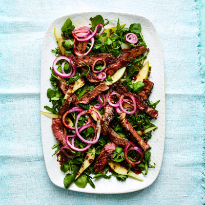 shaking-beef-with-a-peppery-pear-salad