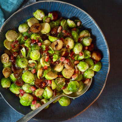 Stir Fried Sprouts With Chestnuts And Pancetta