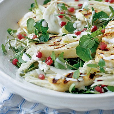 warm-halloumi-and-fennel-salad-with-a-sour-cream-dressing