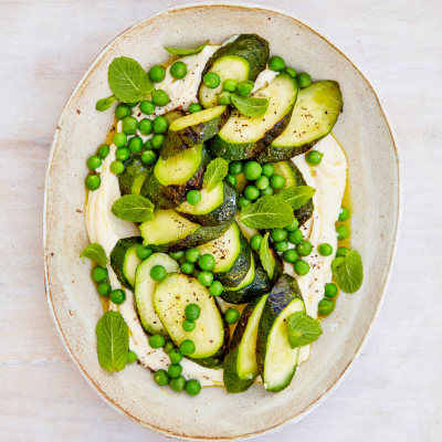 whipped-miso-tofu-with-courgette-pea-and-mint