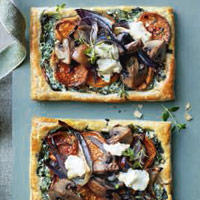 Sweet potato, mushroom and spinach galettes 